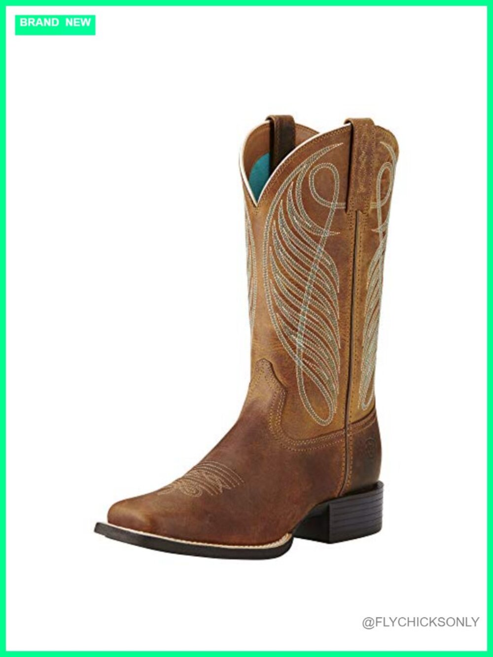 Western Boot Full-Grain Leather Square Toe Mid-Calf Comfort Work